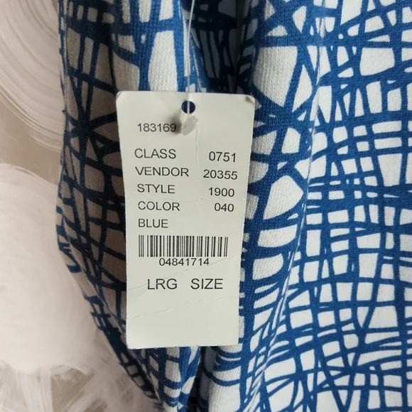 Famous Stars & Straps Blue and White Zip Up Sweater